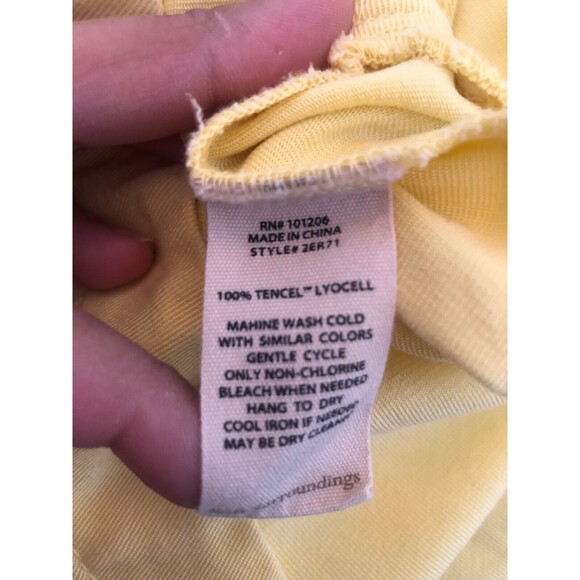 Soft Surroundings Yellow 1/4 Zip Pullover Top Size M Button Hem Knit Shirt - Picture 9 of 10